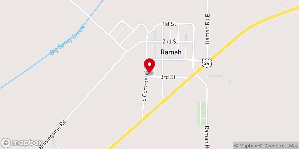 Map showing location of Ramah Baptist Fellowship