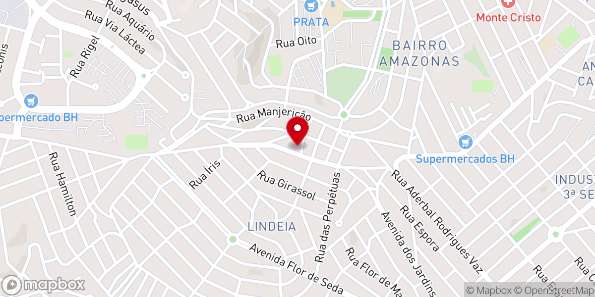 Map showing location of Assembleia de Deus Missão Grande BH