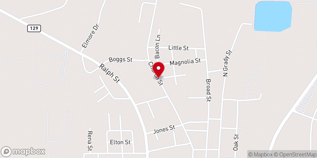 Map showing location of Claxton Headstart Center