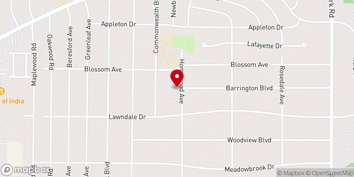 Map showing location of Divinity Lutheran Church