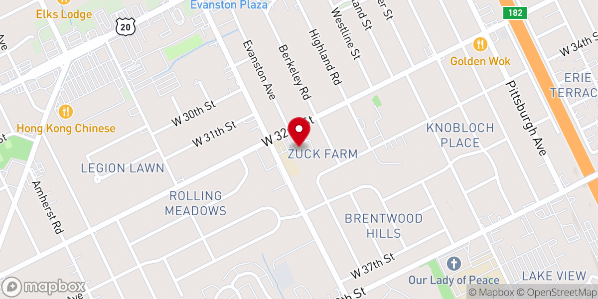 Map showing location of Christ United Methodist Church