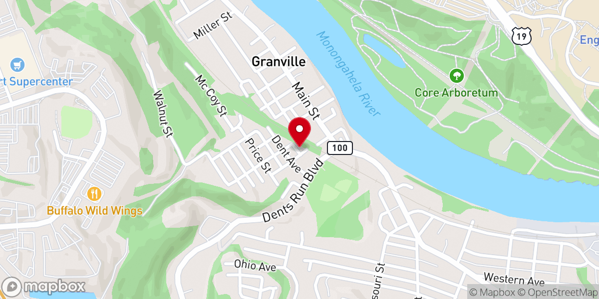 Map showing location of Granville United Methodist Church