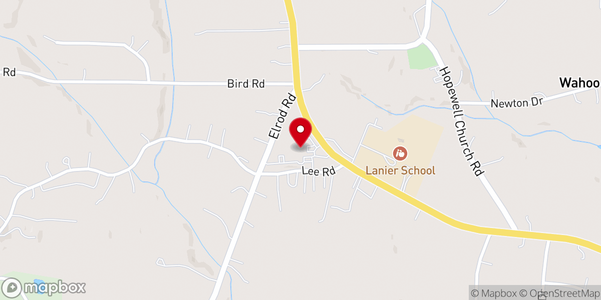 Map showing location of Northlake Baptist Church
