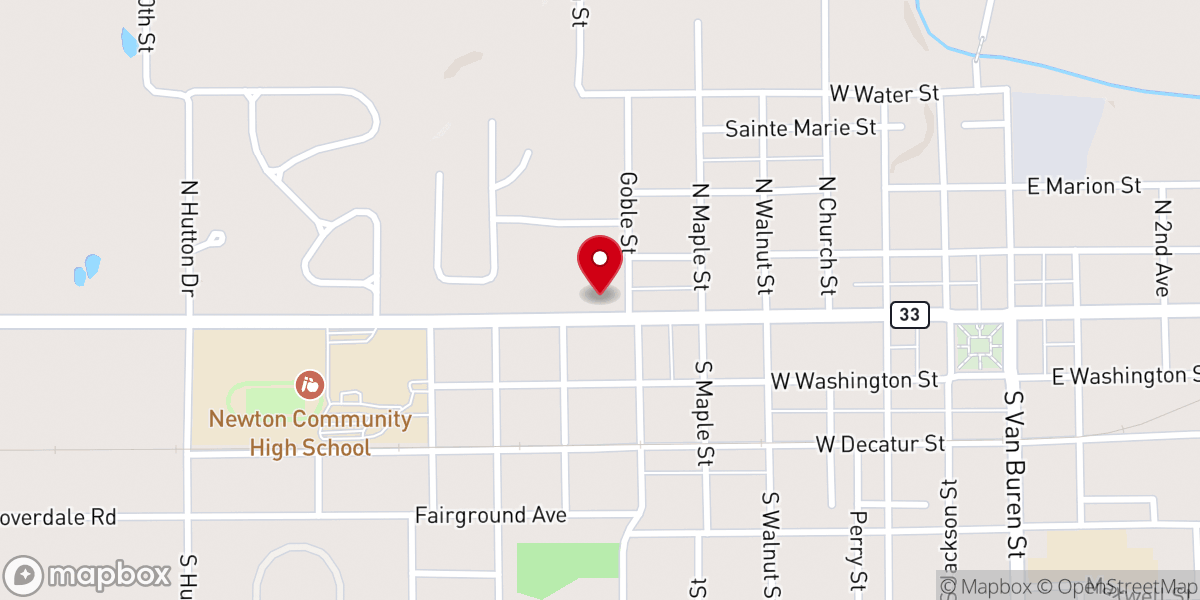 Map showing location of New Life Christian Center