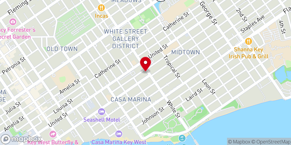 Map showing location of Iglesia Bautista White Street