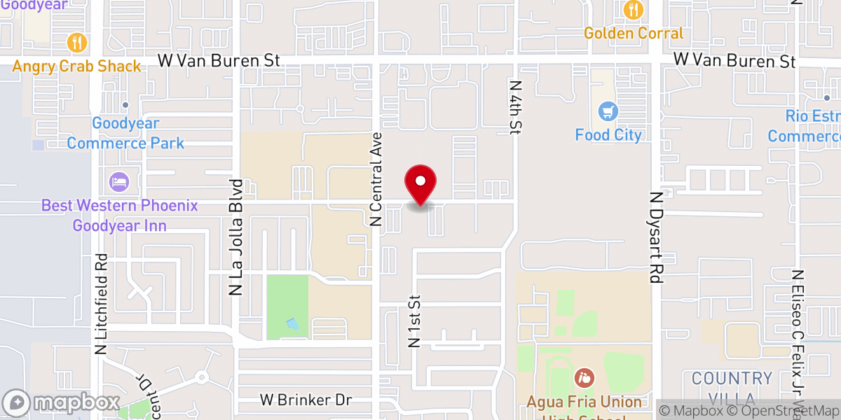 Map showing location of Avondale Baptist Church
