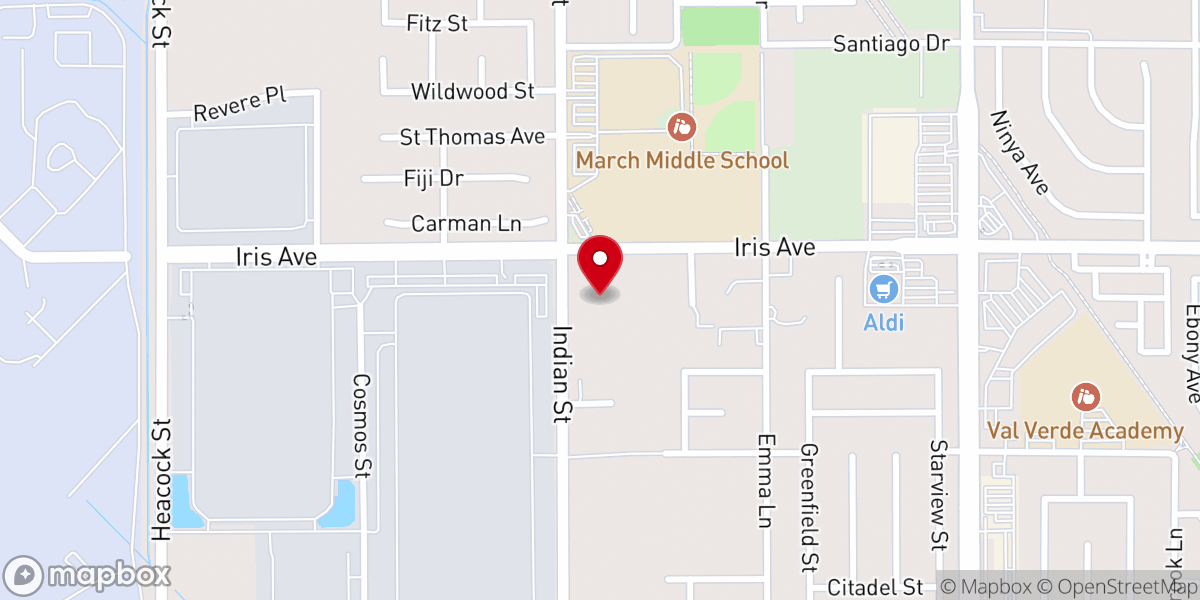 Map showing location of Imani Praise Fellowship