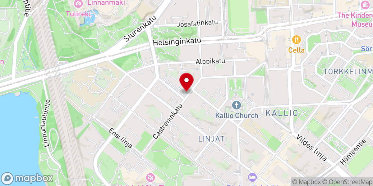 Map showing location of Venäjänkielinen vapaaseurakunta Pelastuksen Arkki