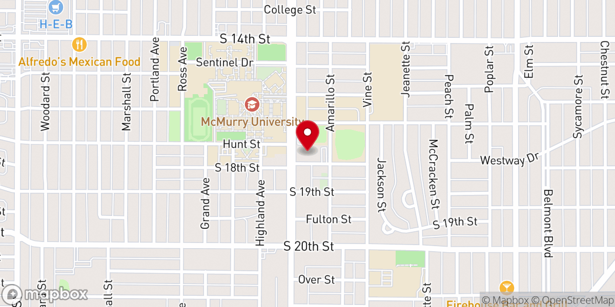 Map showing location of Aldersgate Abilene Methodist Church