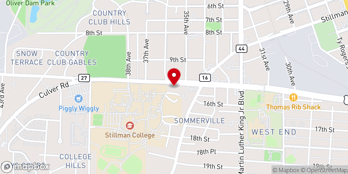 Map showing location of Brown Memorial Presbyterian