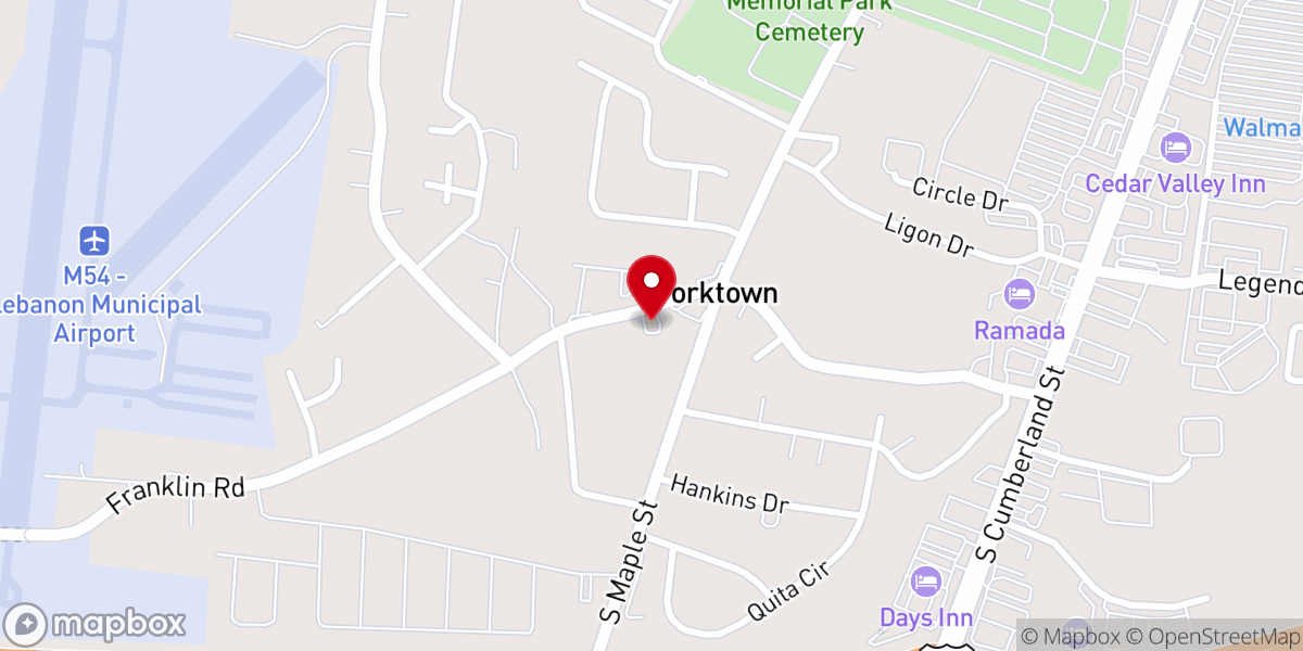 Map showing location of Family Baptist Church