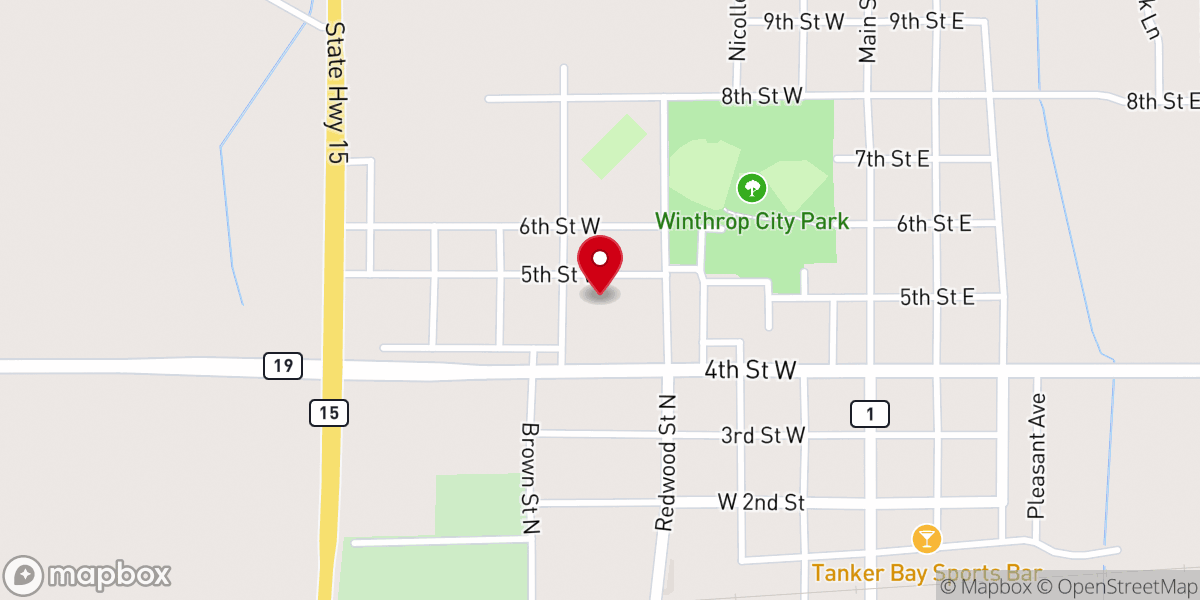 Map showing location of Peace Evangelical Lutheran Church