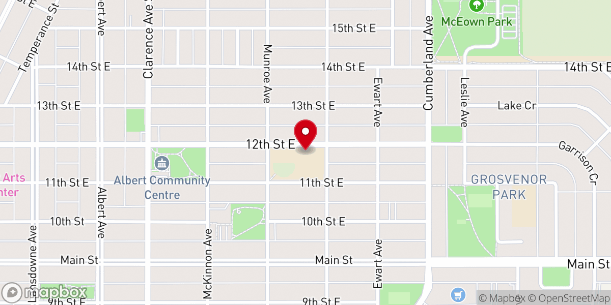 Map showing location of Our Lady of Lourdes Church