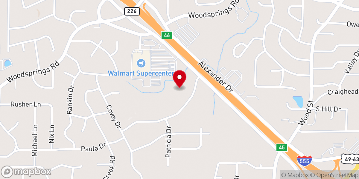 Map showing location of Calvary Baptist Church