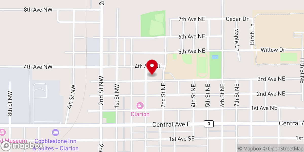 Map showing location of Clarion First Methodist Church