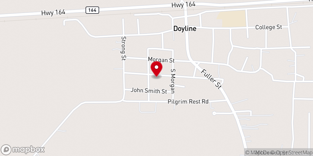 Map showing location of Trinity Baptist Church