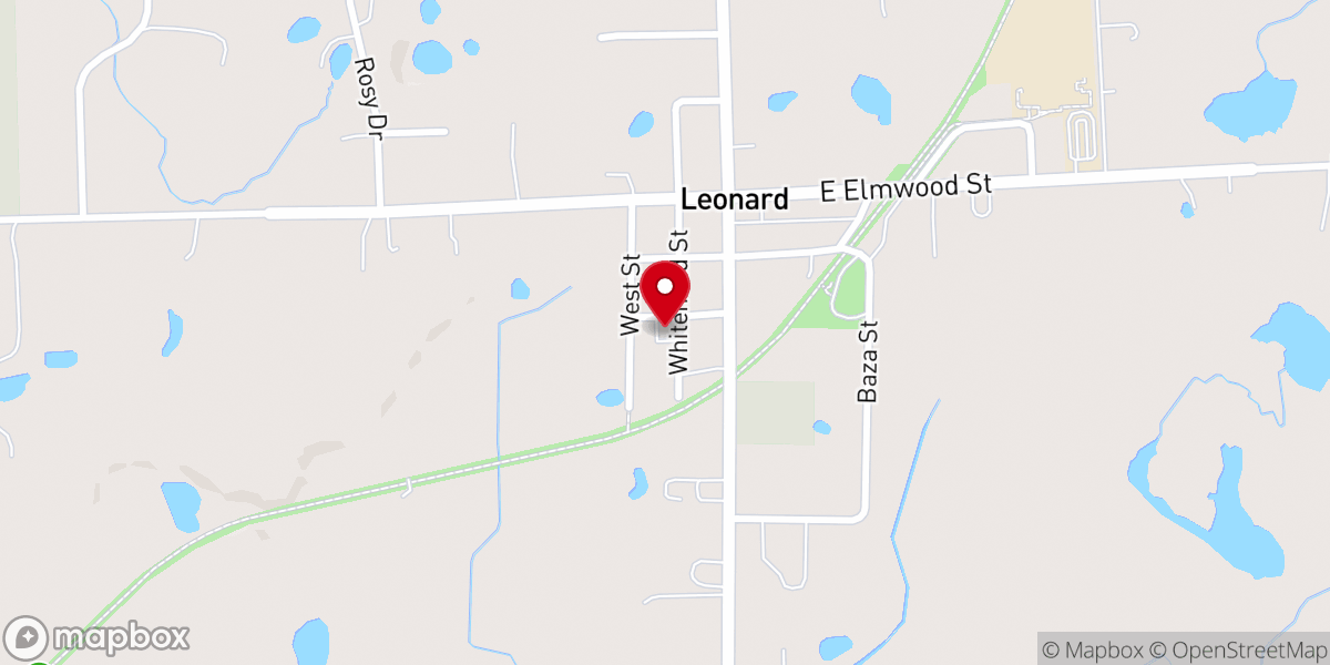 Map showing location of Leonard Community Church Brethren in Christ