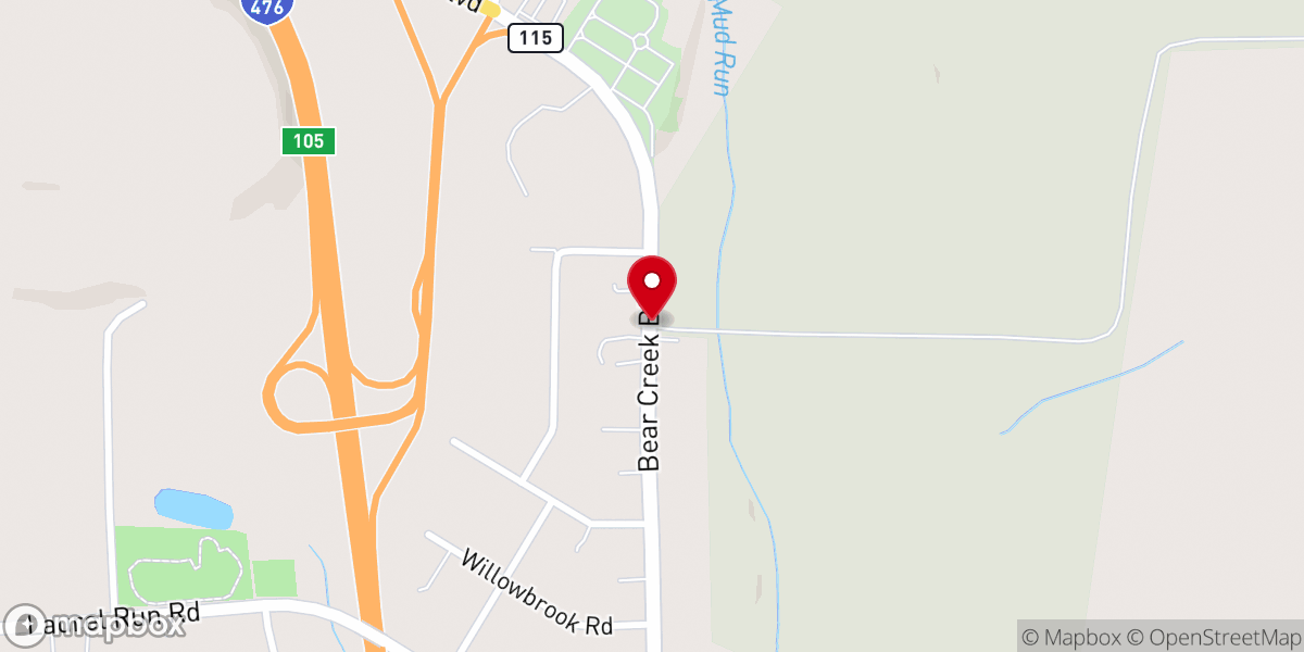 Map showing location of Bear Creek Lutheran Camp