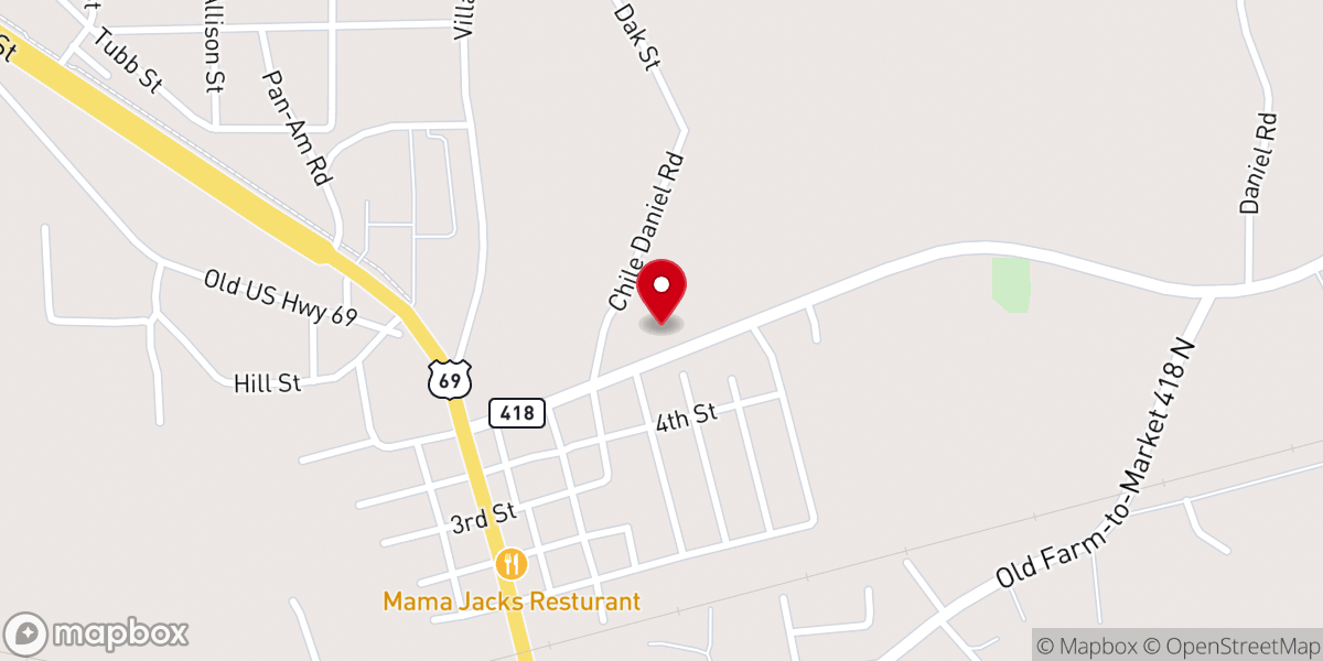 Map showing location of Greenpine Baptist Church
