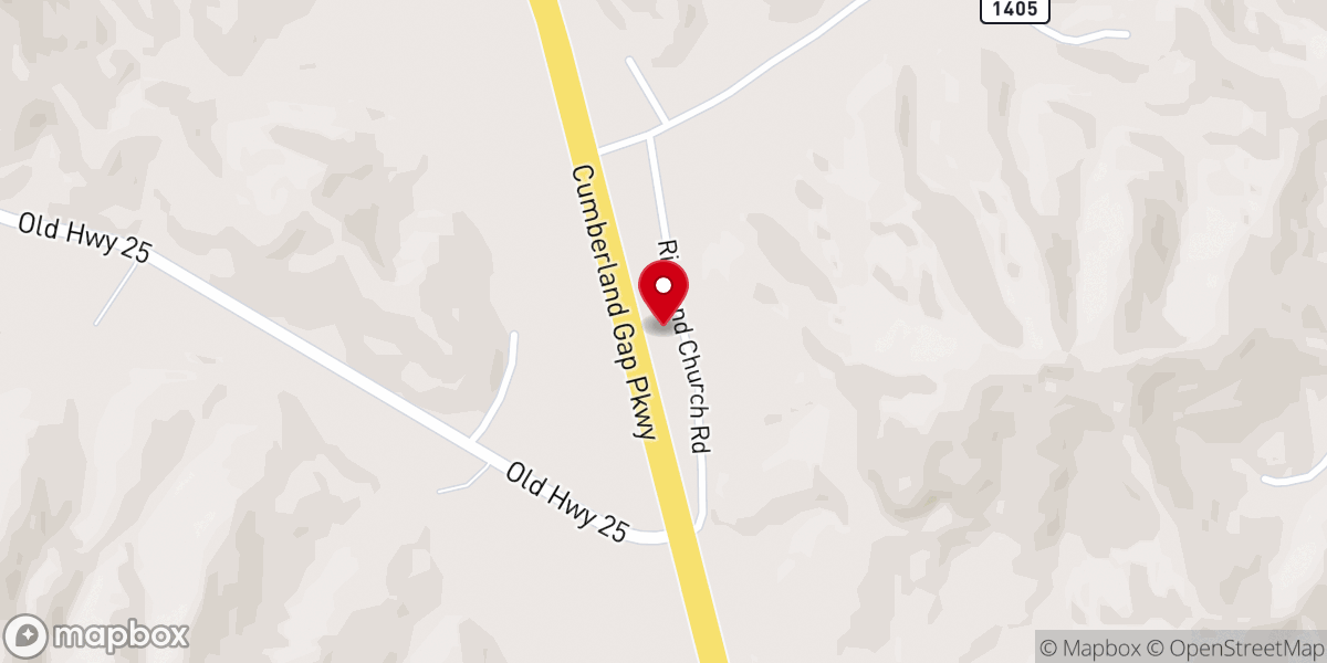 Map showing location of Richland Church