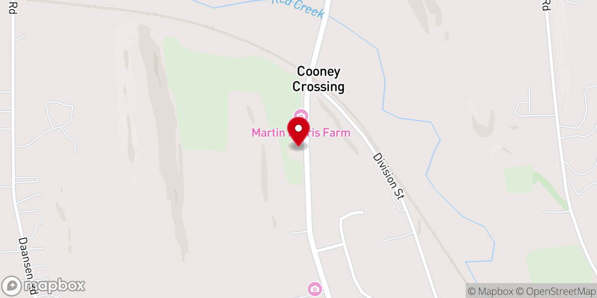 Map showing location of Martin and Lucy Harris Farm