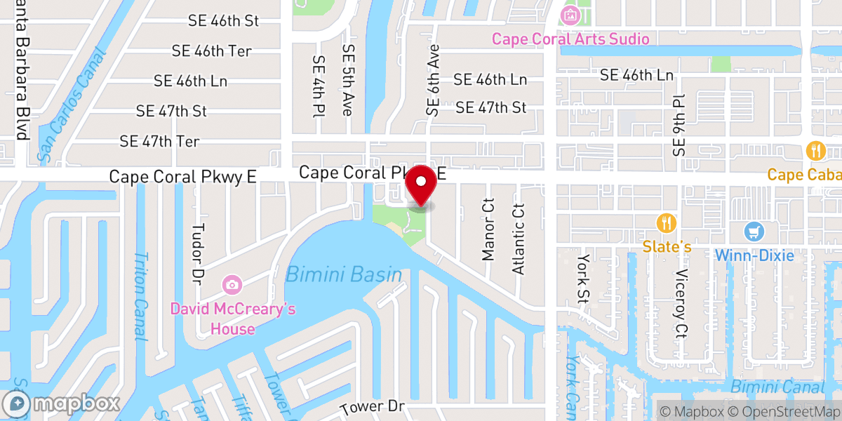 Map showing location of Four Freedoms Park