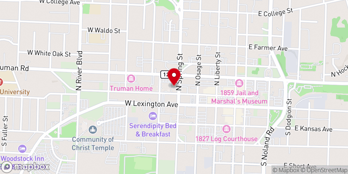 Map showing location of Independence First United Methodist Church