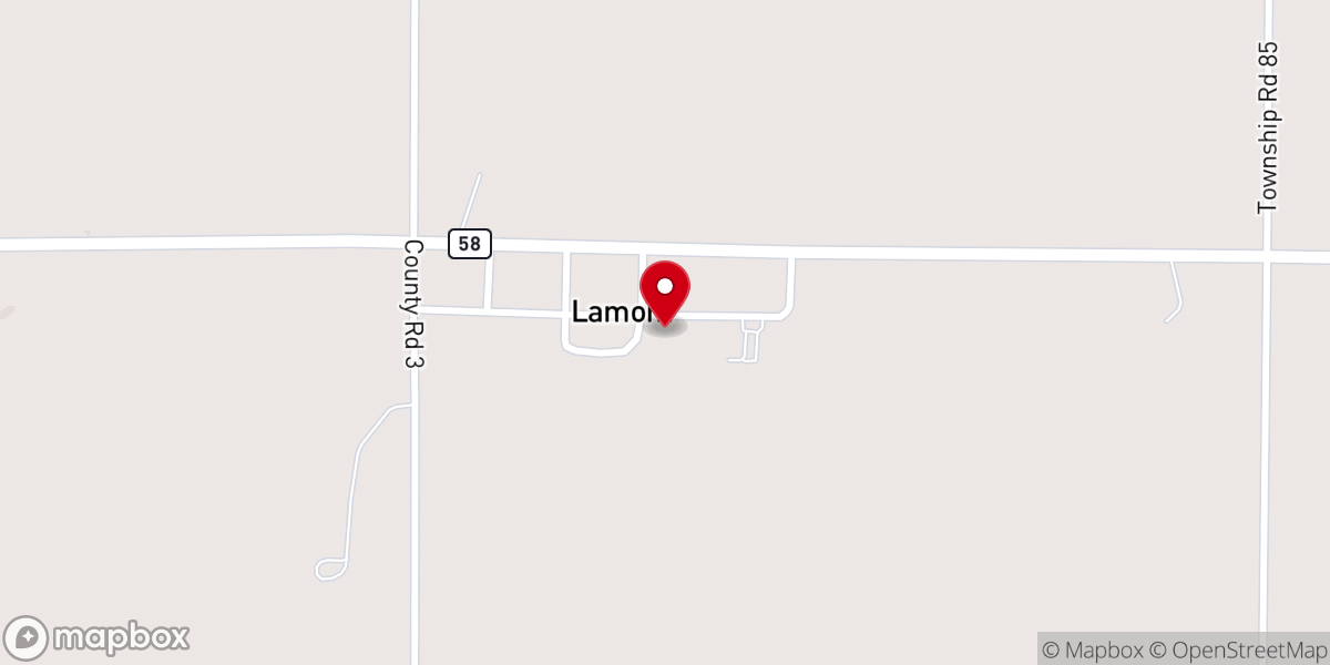 Map showing location of Lamont Wesleyan Church