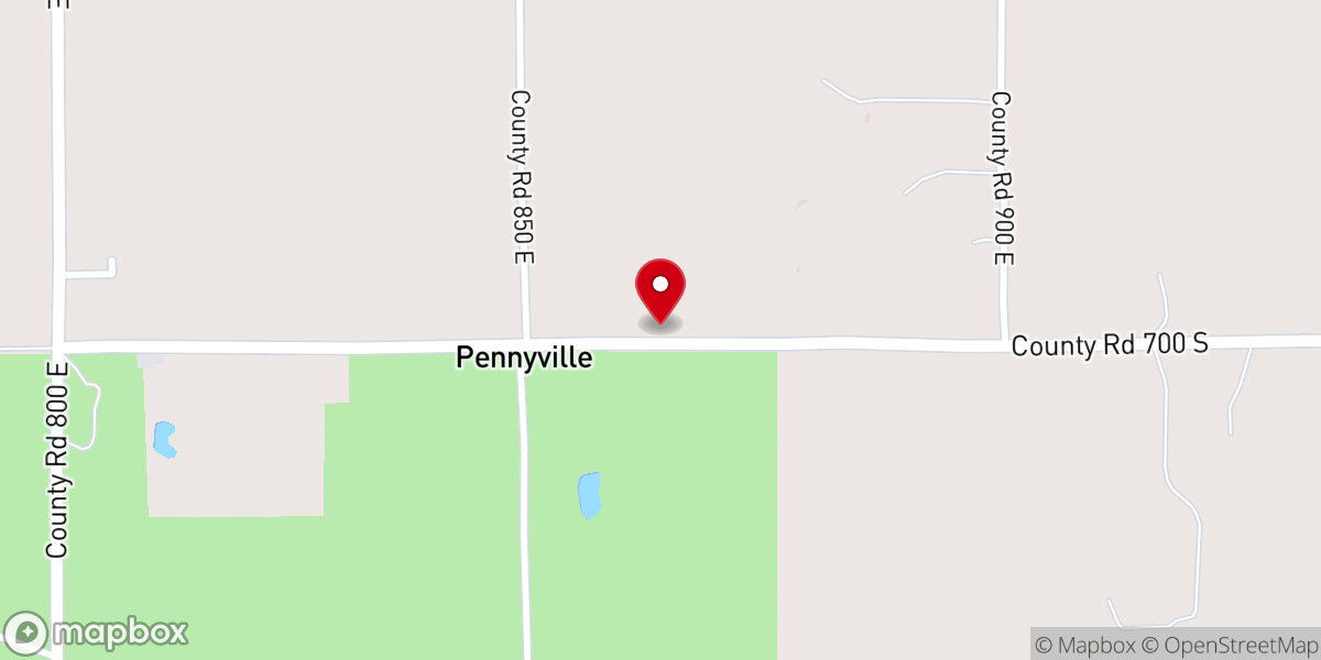 Map showing location of Oak Grove Holiness Church