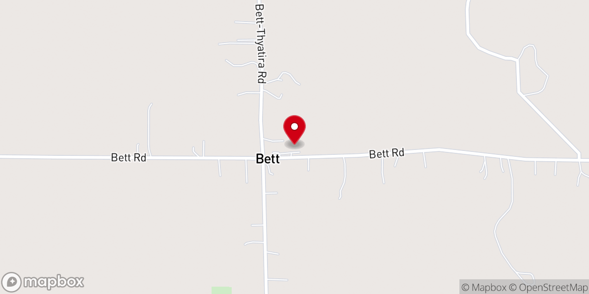 Map showing location of Bett Baptist Church