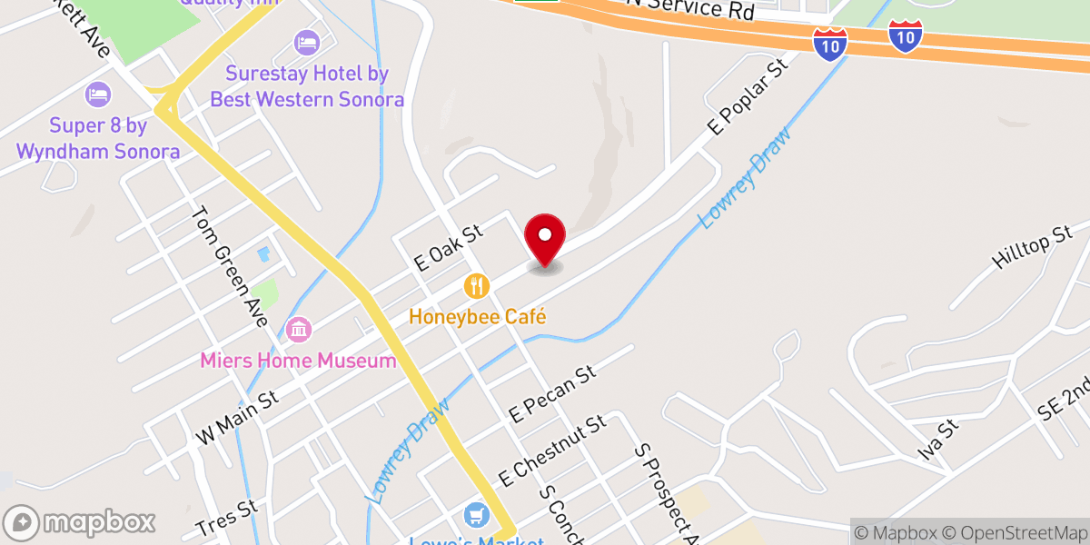 Map showing location of St John's Episcopal Church
