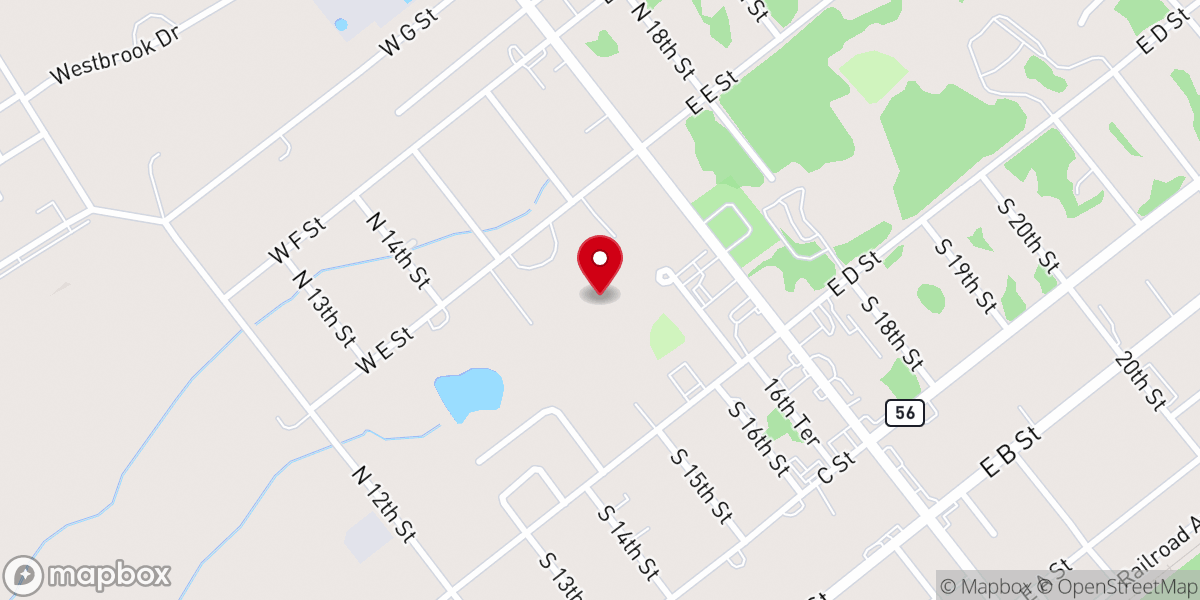 Map showing location of United Christian Missionary Baptist Church