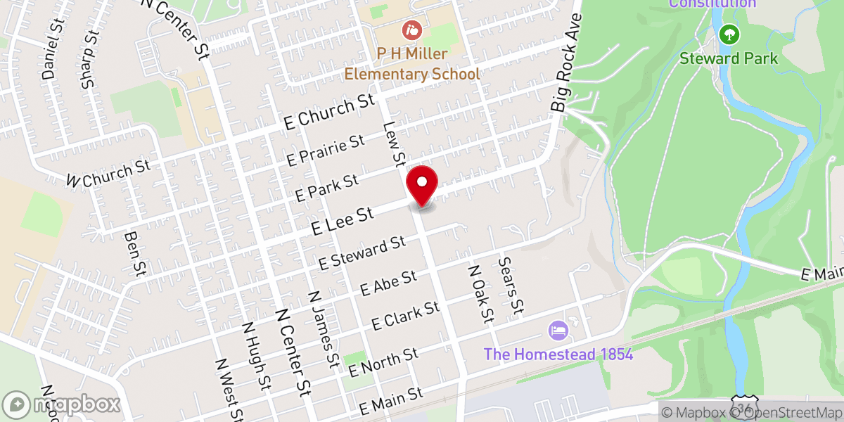 Map showing location of Plano Church of Christ