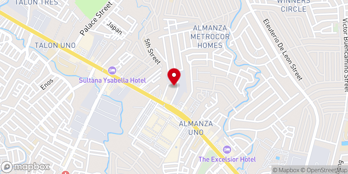 Map showing location of Church of God's Miracles
