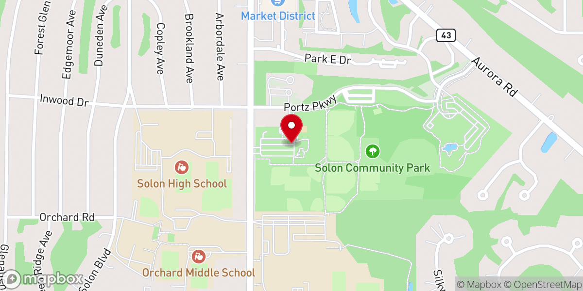 Map showing location of Solon Community Park