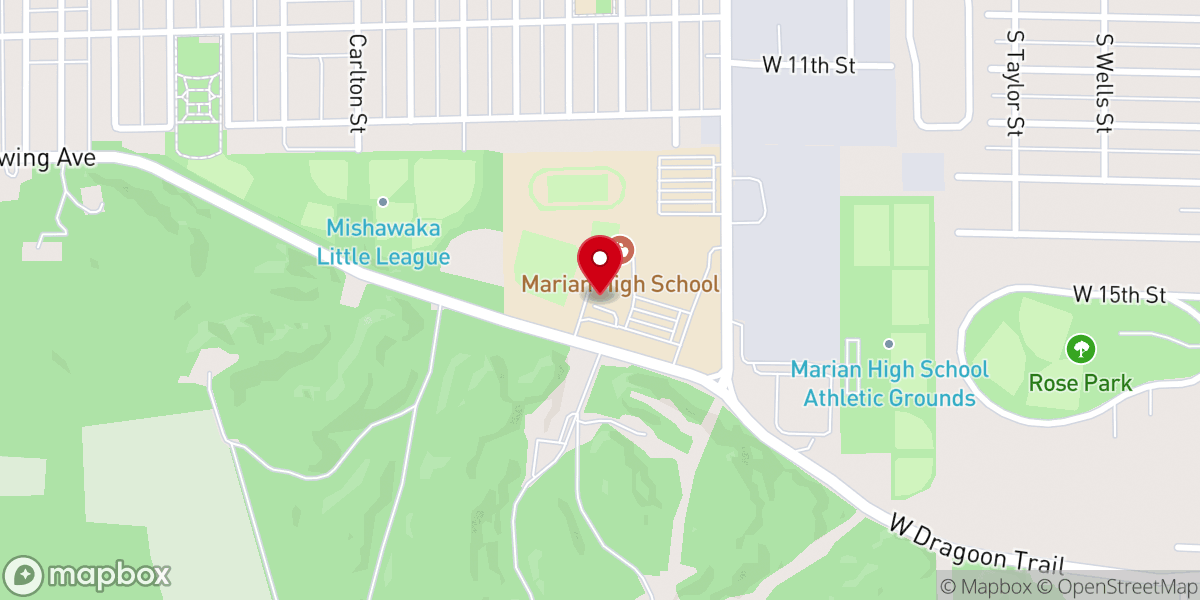 Map showing location of Saint John Paul II Center