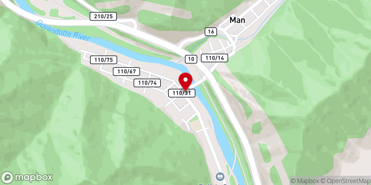 Map showing location of Adkins Michael