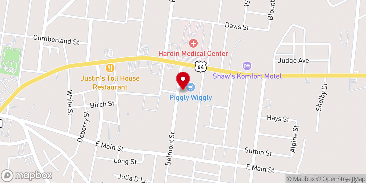Map showing location of Second Baptist Church