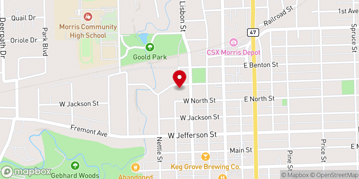 Map showing location of St Thomas Episcopal Church
