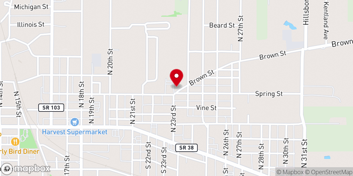Map showing location of Baptist Churches Parsonage