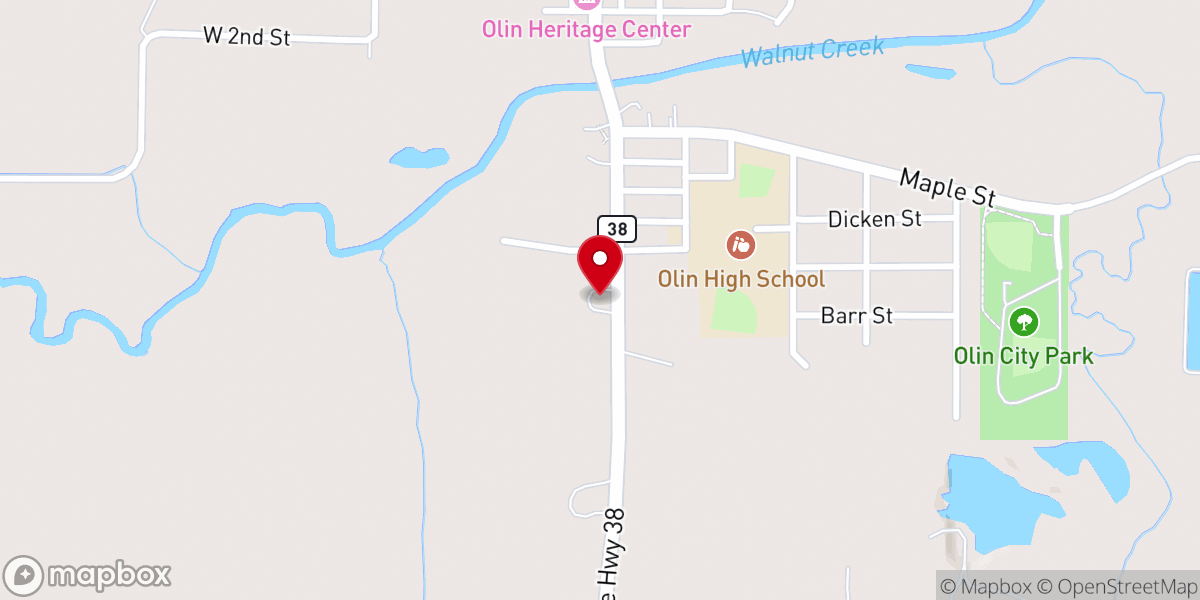 Map showing location of St John Evangelical Lutheran