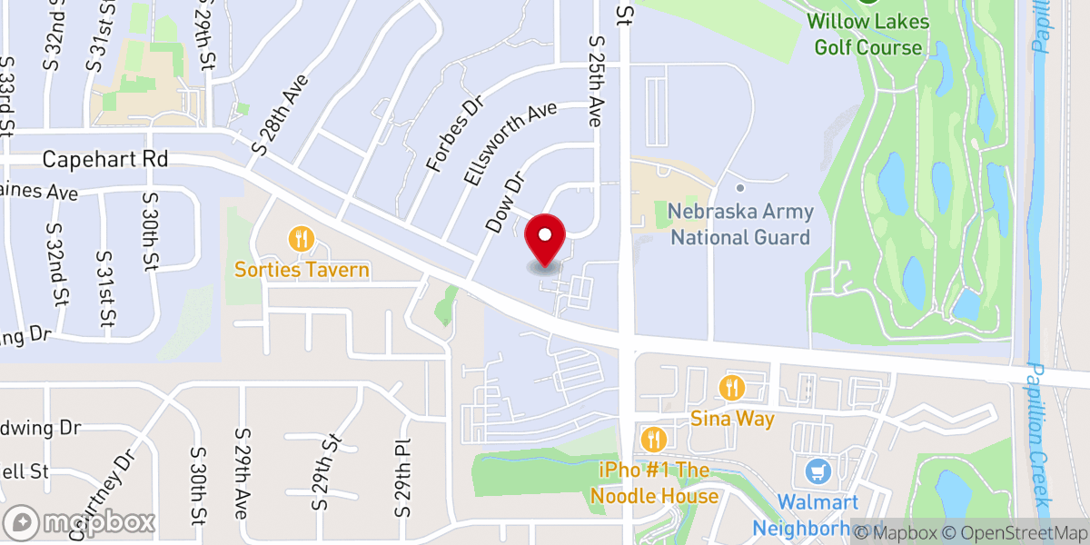 Map showing location of Offutt Air Force Base Capehart Chapel
