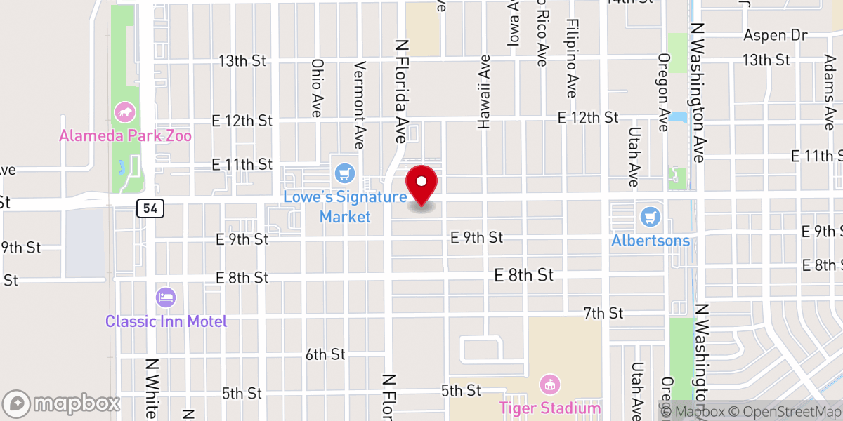 Map showing location of St. Frances Cabrini Thrift Store