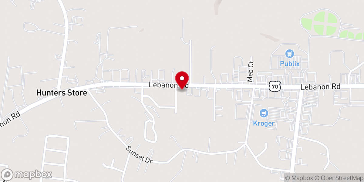 Map showing location of Green Hill Church of Christ