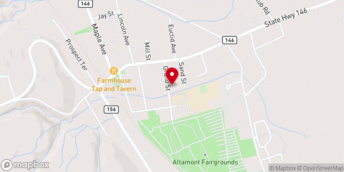 Map showing location of Saints Lucy and Bernadette Catholic Church