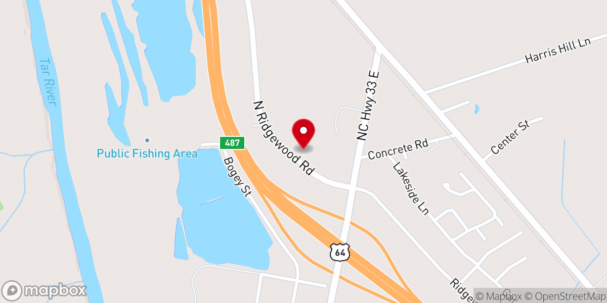 Map showing location of Iglesia Pentecostal Unida De Tarboro