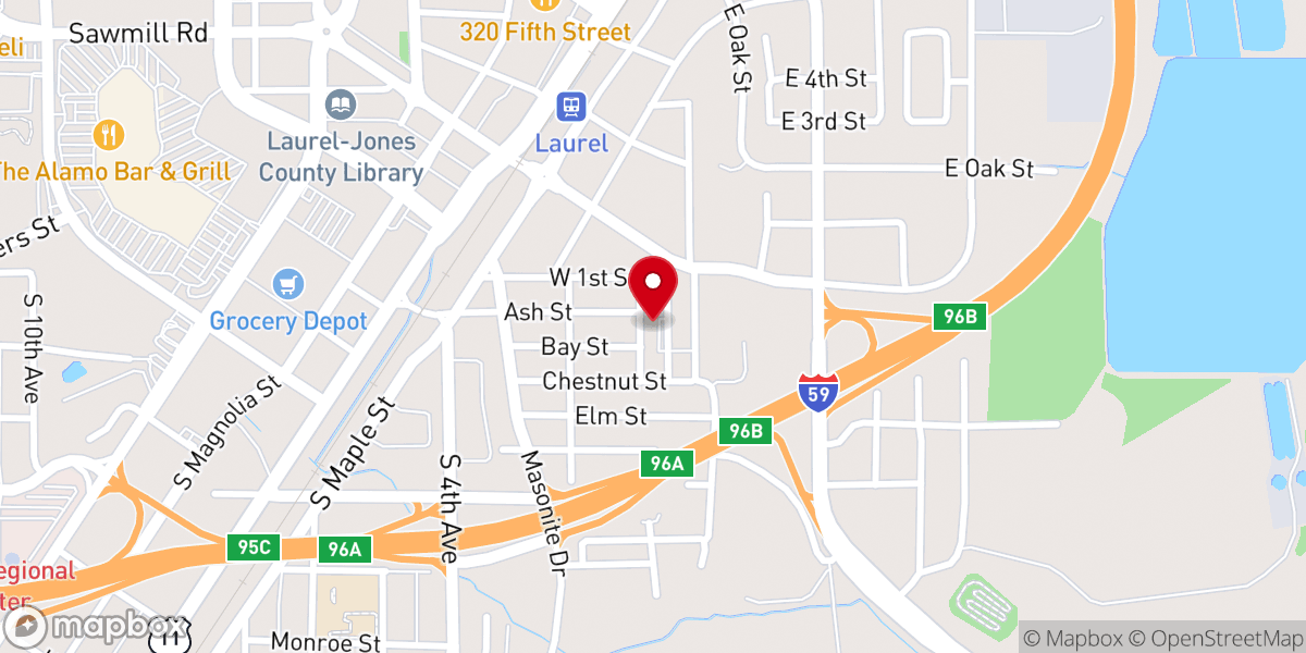 Map showing location of Friendship Baptist Church
