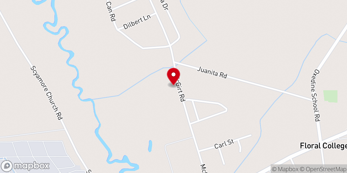 Map showing location of Wilson Chapel Presbyterian Church