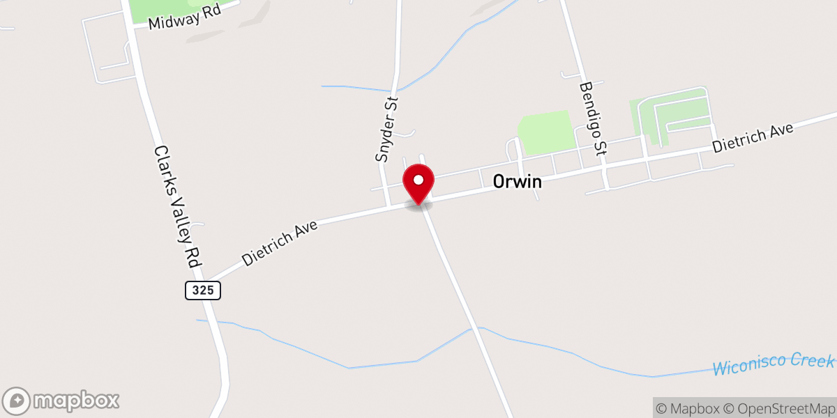 Map showing location of Union Church