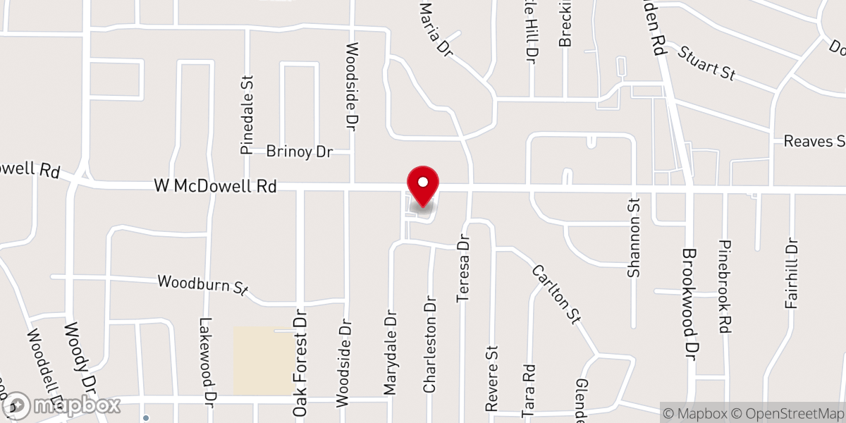 Map showing location of Westview Baptist Church